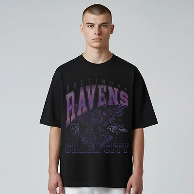 Unisex The Wild Collective Black Baltimore Ravens Charm City Football T-Shirt