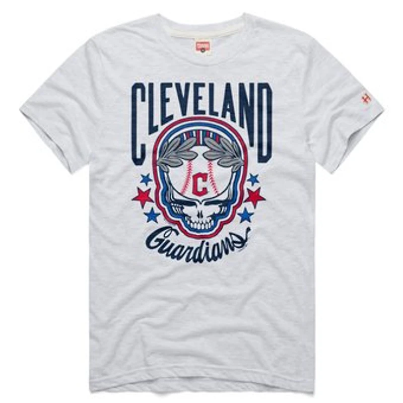 Unisex Homage  Ash Cleveland Guardians MLB x Grateful Dead x Americana Tri-Blend T-Shirt