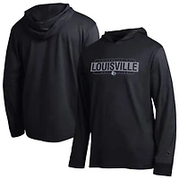 Men's Champion  Black Louisville Cardinals Gradient All-Star Long Sleeve Hooded T-Shirt