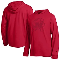 Men's Champion  Red Maryland Terrapins Tonal All Star Long Sleeve Hooded T-Shirt