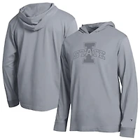 Men's Champion  Gray Iowa State Cyclones Tonal All-Star Long Sleeve Hooded T-Shirt