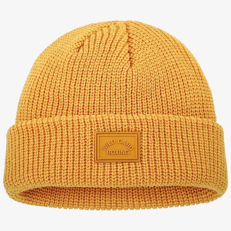 Unisex Wild Card Boxing Yellow Old School Fisherman's Knit Beanie