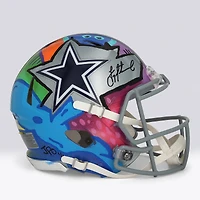 Troy Aikman Dallas Cowboys Autographed Riddell Speed Authentic Helmet - Art by JPO - Limited Edition #1/1 - WN55915978