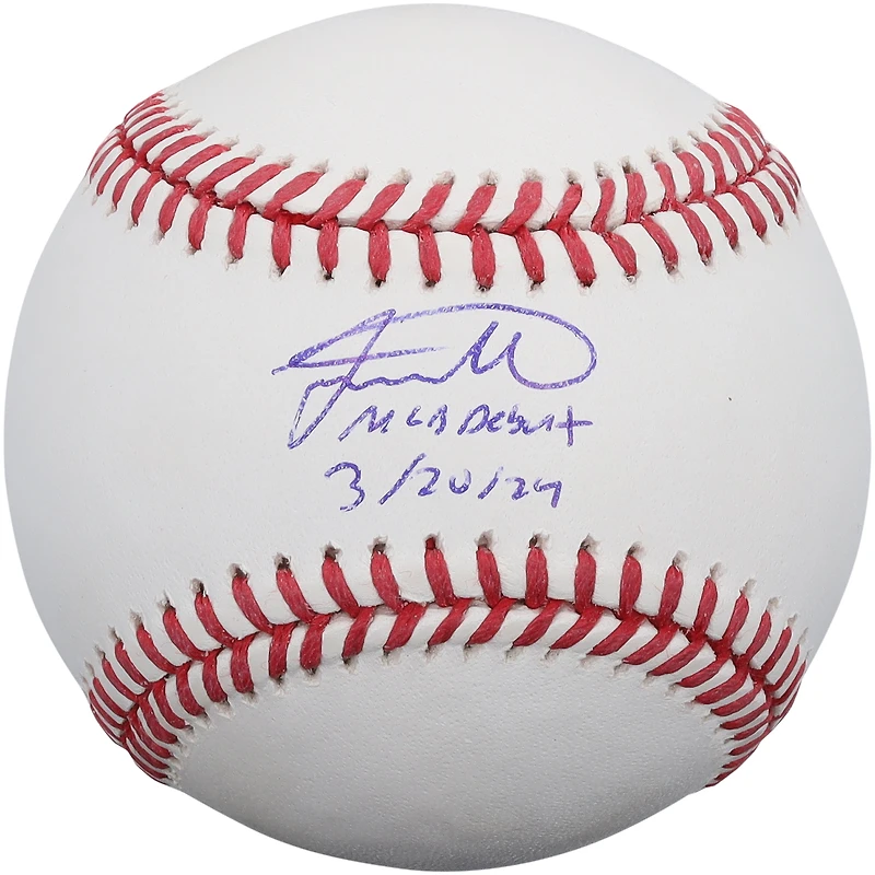 Jackson Merrill San Diego Padres Autographed Baseball with "MLB Debut 3/20/24" Inscription