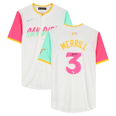 Jackson Merrill San Diego Padres Autographed White Nike City Connect Limited Jersey