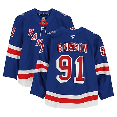 Brendan Brisson New York Rangers Game-Used #91 Blue Set 2 Jersey from the 2025-26 NHL Season