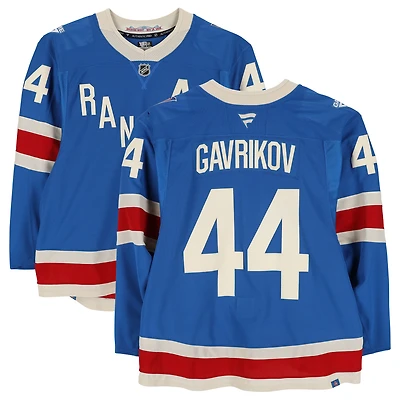 Vladislav Gavrikov New York Rangers Game-Used #44 Blue Centennial Jersey vs. Toronto Maple Leafs on March 5, 2026