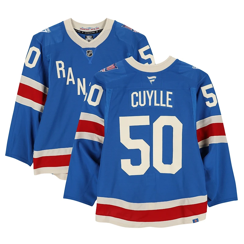 Will Cuylle New York Rangers Game-Used #50 Blue Centennial Jersey vs. Toronto Maple Leafs on March 5, 2026