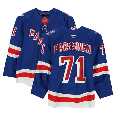 Juuso Parssinen New York Rangers Game-Used #71 Blue Set 2 Jersey from the 2025-26 NHL Season