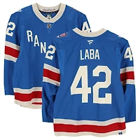 Noah Laba New York Rangers Game-Used #42 Blue Centennial Jersey vs. Toronto Maple Leafs on March 5, 2026