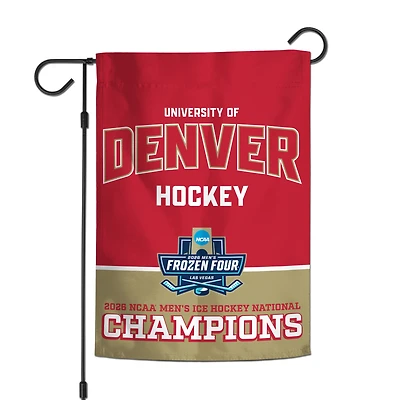 WinCraft Denver Pioneers 2026 NCAA Frozen Four Men's Ice Hockey National Champions 12" x 18" Double-Sided Garden Flag