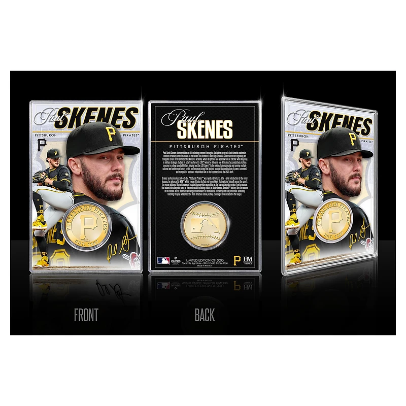 Highland Mint Paul Skenes Pittsburgh Pirates Limited Edition Bronze Coin with Acrylic Holder