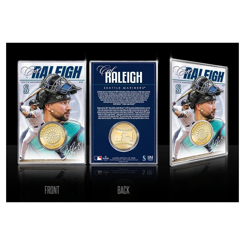 Highland Mint Cal Raleigh Seattle Mariners Limited Edition Bronze Coin with Acrylic Holder