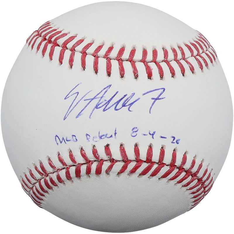 Jo Adell Los Angeles Angels Autographed Baseball with "MLB Debut 8/4/20" Inscription