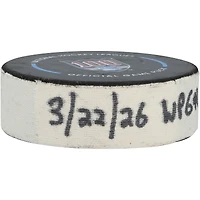 Gabriel Vilardi Winnipeg Jets Game-Used Goal Puck from March 22, 2026 vs. New York Rangers
