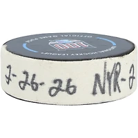 Alexis Lafreniere New York Rangers Game-Used Goal Puck from February 26, 2026 vs. Philadelphia Flyers