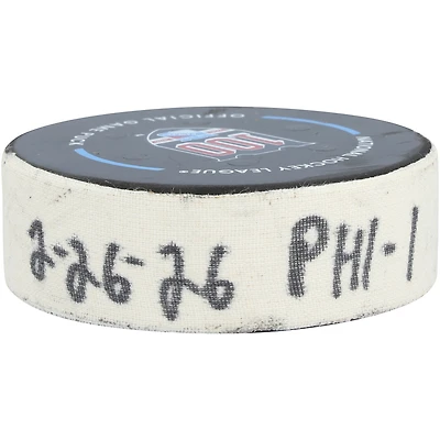 Matvei Michkov Philadelphia Flyers Game-Used Goal Puck from February 26, 2026 vs. New York Rangers