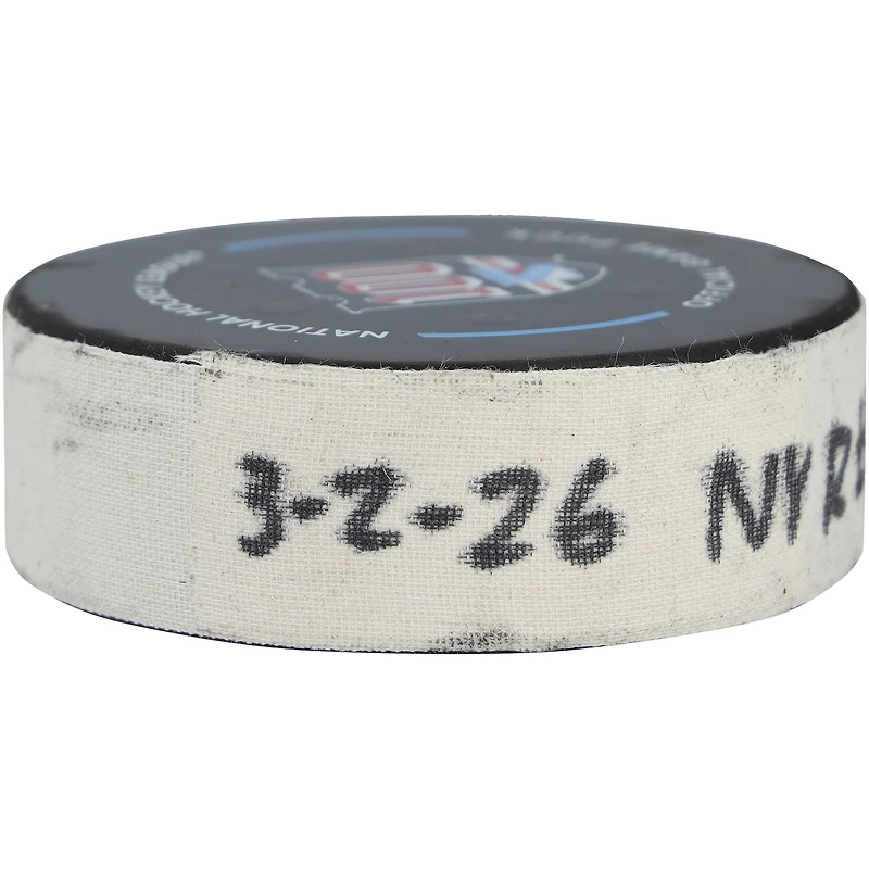 Will Borgen New York Rangers Game-Used Goal Puck from March 2, 2026 vs. Columbus Blue Jackets
