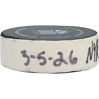 Mika Zibanejad New York Rangers Game-Used Goal Puck from March 5, 2026 vs. Toronto Maple Leafs