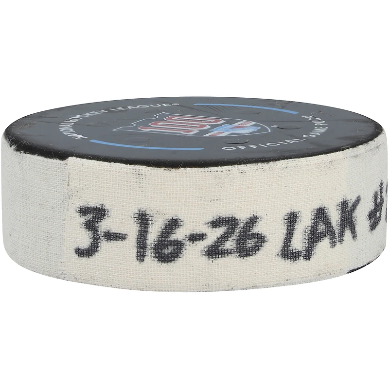 Mikey Anderson Los Angeles Kings Game-Used Goal Puck from March 16, 2026 vs. New York Rangers
