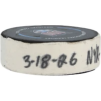 Vladislav Gavrikov New York Rangers Game-Used Goal Puck from March 18, 2026 vs. New Jersey Devils