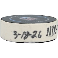 Conor Sheary New York Rangers Game-Used Goal Puck from March 18, 2026 vs. New Jersey Devils