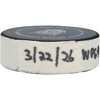 Adam Lowry Winnipeg Jets Game-Used Goal Puck from March 22, 2026 vs. New York Rangers