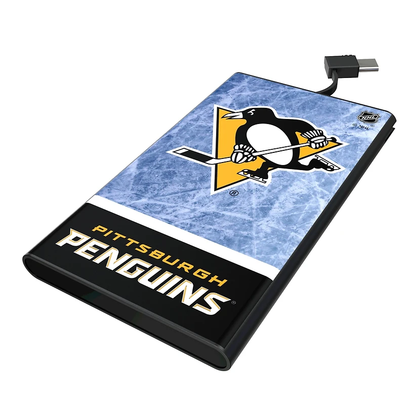 Keyscaper Pittsburgh Penguins Ice Wordmark 5000mAh Flat Powerbank