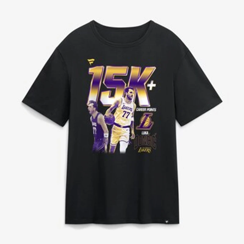 Men's Luka Dončić Black Los Angeles Lakers 15,000 Points Milestone T-Shirt
