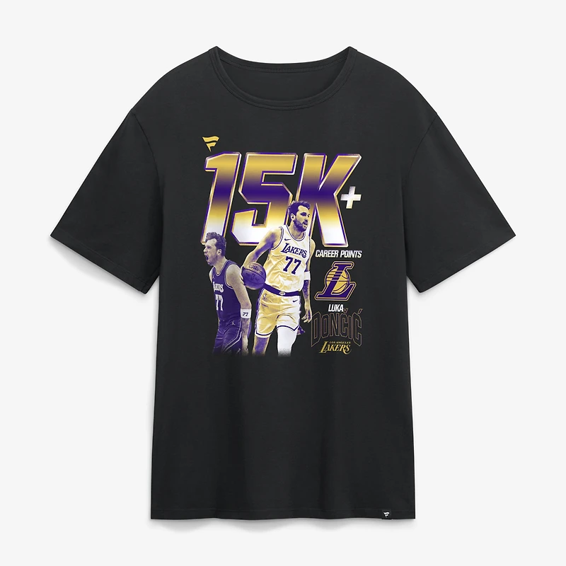 Men's Luka Dončić Black Los Angeles Lakers 15,000 Points Milestone T-Shirt