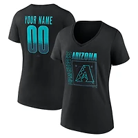 Women's Black Arizona Diamondbacks Home Field Pop Personalized Name & Number V-Neck T-Shirt