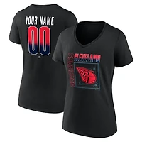 Women's Black Cleveland Guardians Home Field Pop Personalized Name & Number V-Neck T-Shirt