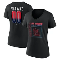 Women's Black St. Louis Cardinals Home Field Pop Personalized Name & Number V-Neck T-Shirt
