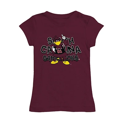 Girls Youth Vive La Fete Garnet South Carolina Gamecocks Mascot & Name Fitted T-Shirt