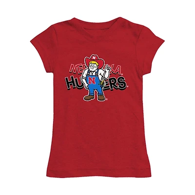 Girls Toddler Vive La Fete Scarlet Nebraska Huskers Mascot & Name Fitted T-Shirt