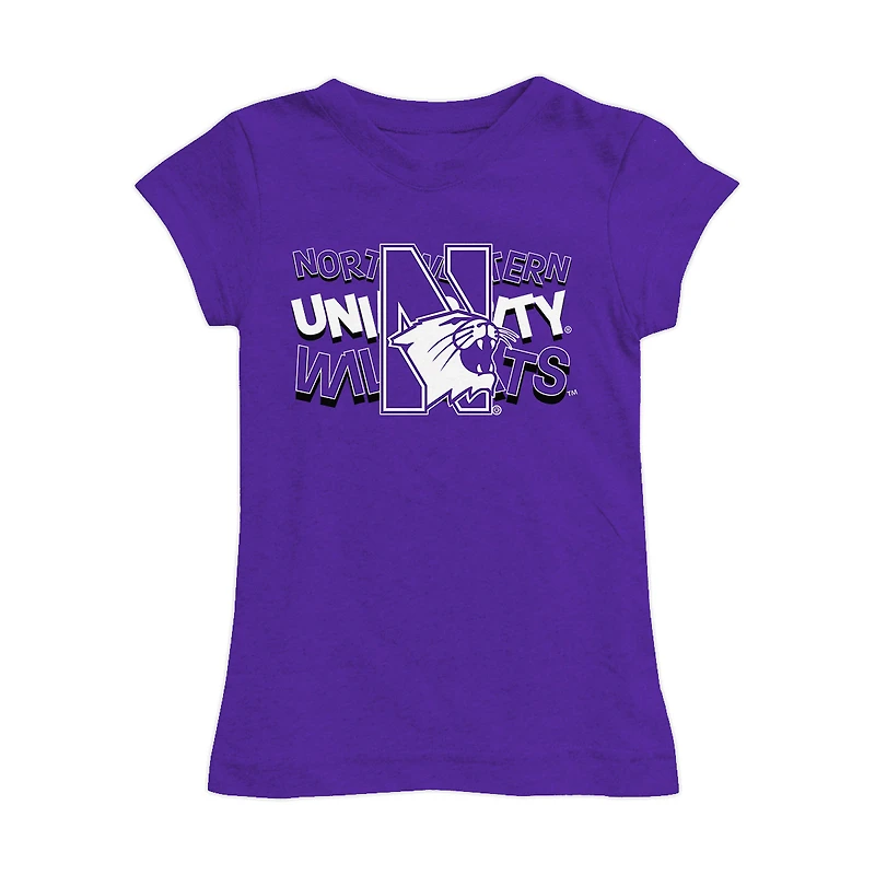 Girls Toddler Vive La Fete Purple Northwestern Wildcats Mascot & Name Fitted T-Shirt