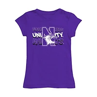 Girls Toddler Vive La Fete Purple Northwestern Wildcats Mascot & Name Fitted T-Shirt