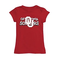 Girls Toddler Vive La Fete Crimson Oklahoma Sooners Mascot & Name Fitted T-Shirt
