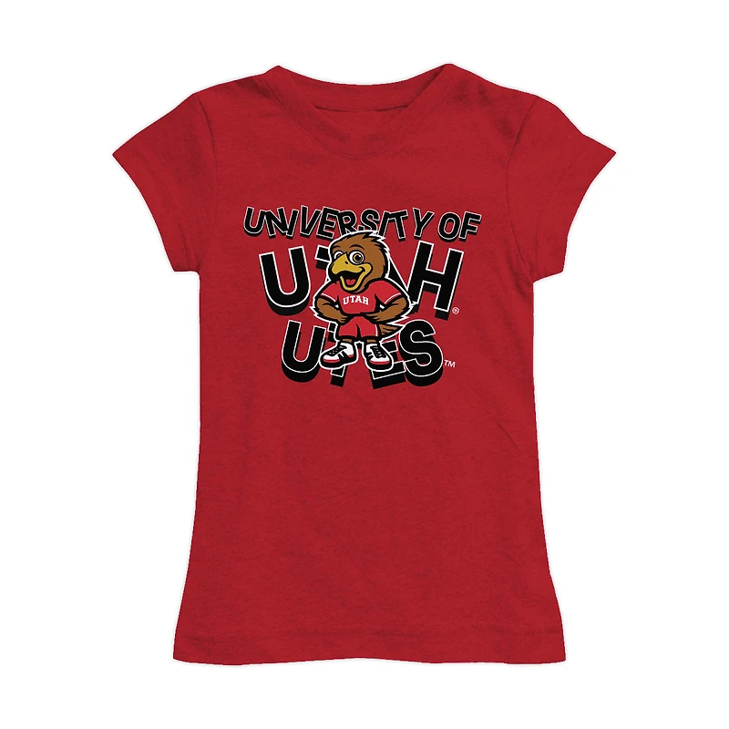 Girls Toddler Vive La Fete Red Utah Utes Mascot & Name Fitted T-Shirt