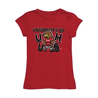 Girls Toddler Vive La Fete Red Utah Utes Mascot & Name Fitted T-Shirt