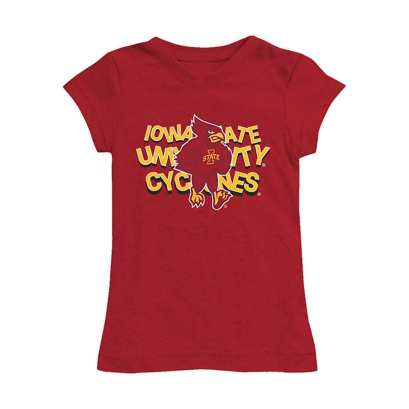 Girls Toddler Vive La Fete Cardinal Iowa State Cyclones Mascot & Name Fitted T-Shirt