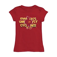Girls Toddler Vive La Fete Cardinal Iowa State Cyclones Mascot & Name Fitted T-Shirt