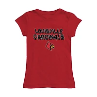 Girls Toddler Vive La Fete Red Louisville Cardinals Mascot & Name Fitted T-Shirt