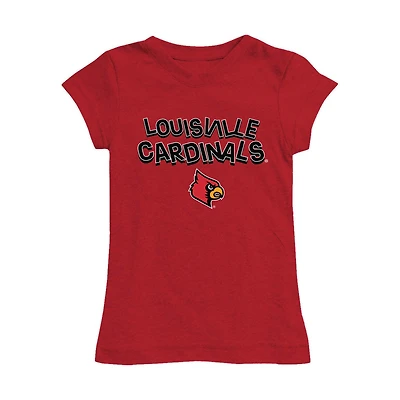 Girls Toddler Vive La Fete Red Louisville Cardinals Mascot & Name Fitted T-Shirt