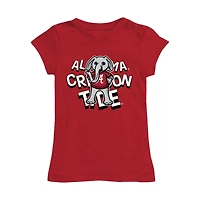Girls Toddler Vive La Fete Red Alabama Crimson Tide Mascot & Name Fitted T-Shirt