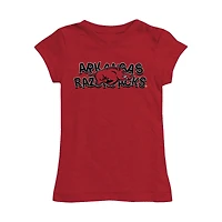 Girls Toddler Vive La Fete Cardinal Arkansas Razorbacks Mascot & Name Fitted T-Shirt
