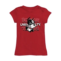Girls Toddler Vive La Fete Scarlet Boston University Mascot & Name Fitted T-Shirt