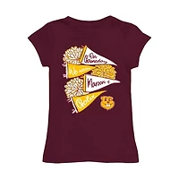 Girls Youth Vive La Fete Maroon Minnesota Golden Gophers Game Day Spirit Cheer Fitted T-Shirt
