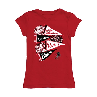 Girls Toddler Vive La Fete Red Texas Tech Red Raiders Game Day Spirit Cheer Fitted T-Shirt
