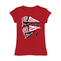 Girls Toddler Vive La Fete Red Texas Tech Red Raiders Game Day Spirit Cheer Fitted T-Shirt